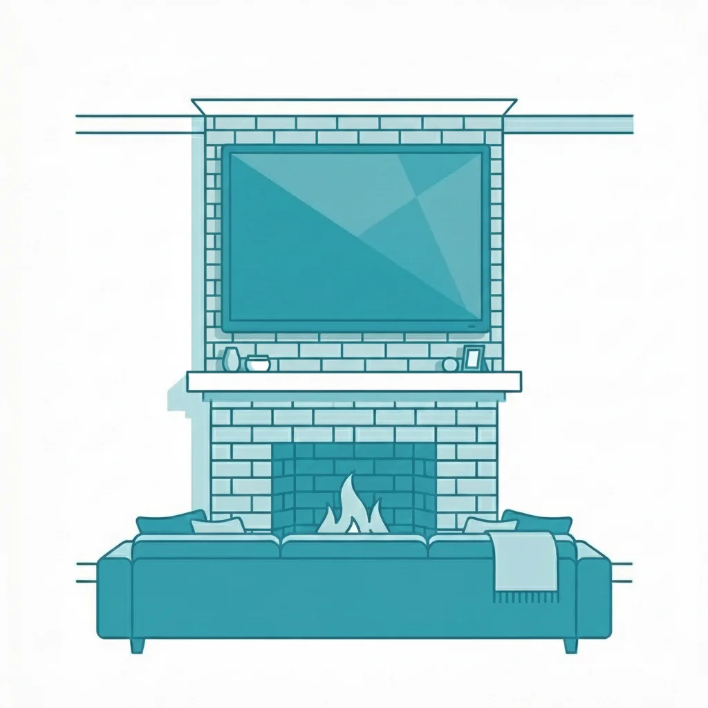 TV mounting on brick stone fireplace and masonry surfaces