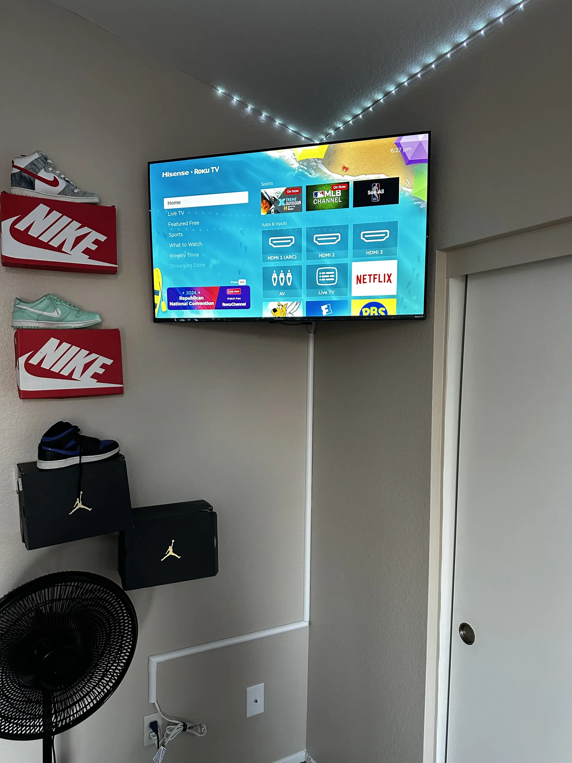 Corner wall mount TV installation
